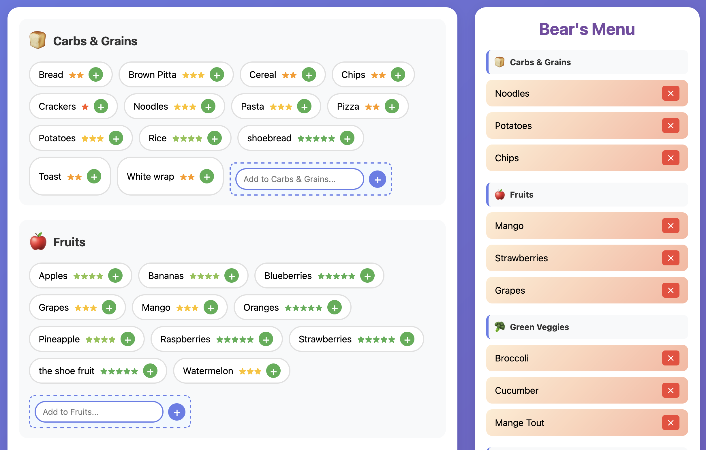 Bear Menu preview