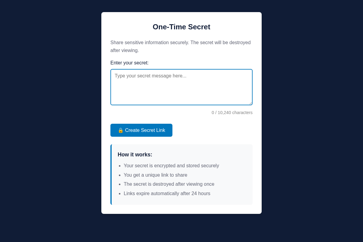 Privnote Clone preview
