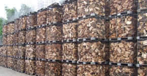 Kiln-dried firewood logs stacked and ready for delivery