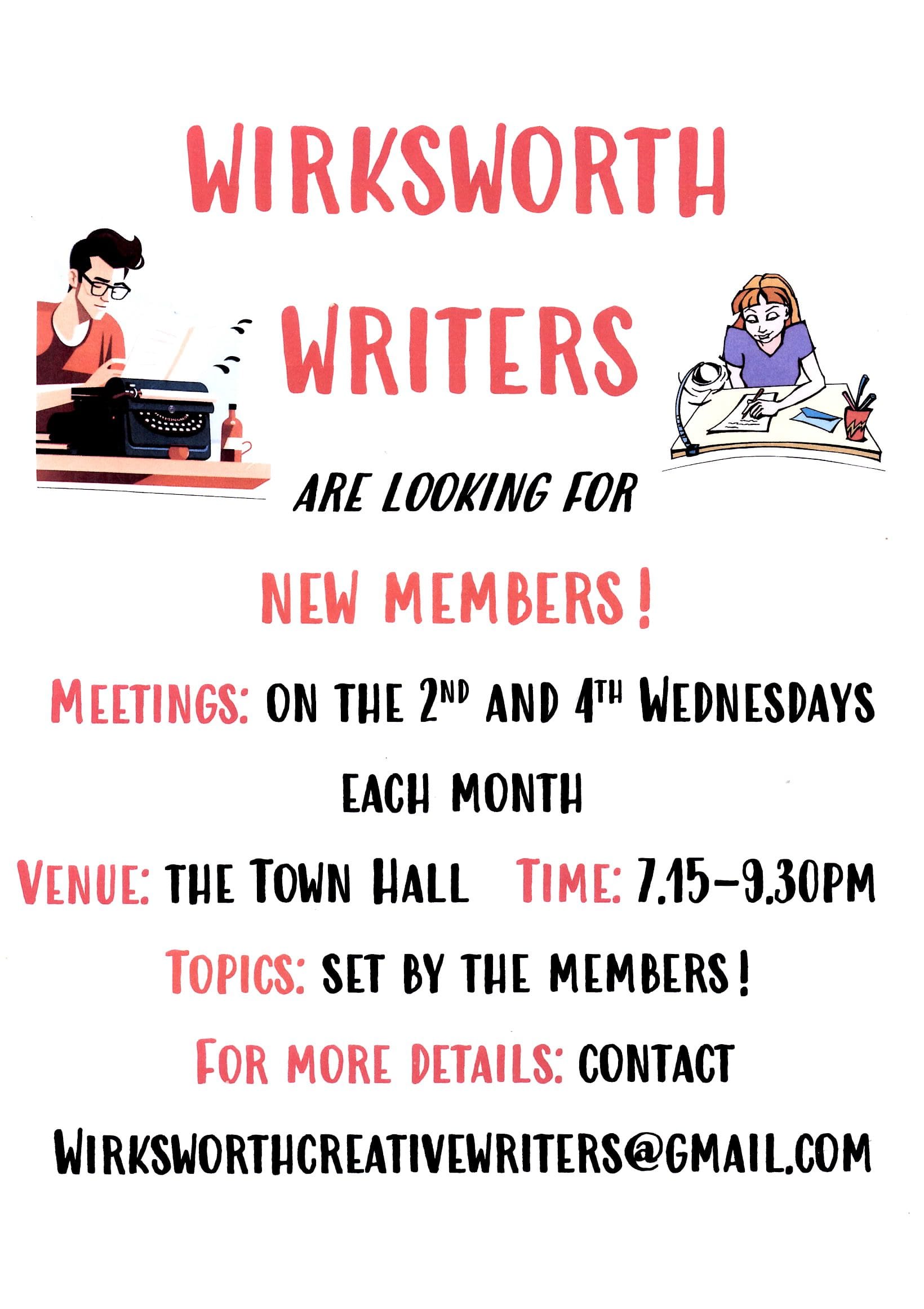 Wirksworth Writers New Members Taster Sessions